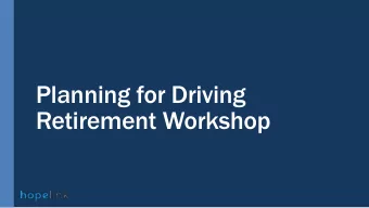 Retirement Workshop  Workshop Speakers  Melissa Brown Roth  tholt  ltz,  z, North King County