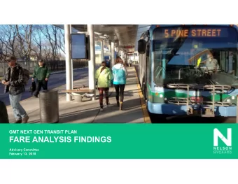 FARE ANALYSIS FINDINGS  Advisory Committee  February 13, 2018  GREEN MOUNTAIN TRANSIT  PRESENTATION