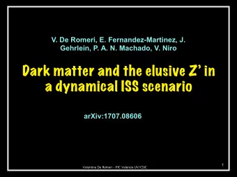 Dark matter and the elusive Z in  a dynamical ISS scenario  arXiv:1707.08606  1  Valentina De