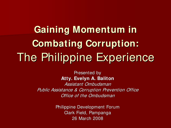 the philippine experience the philippine experience