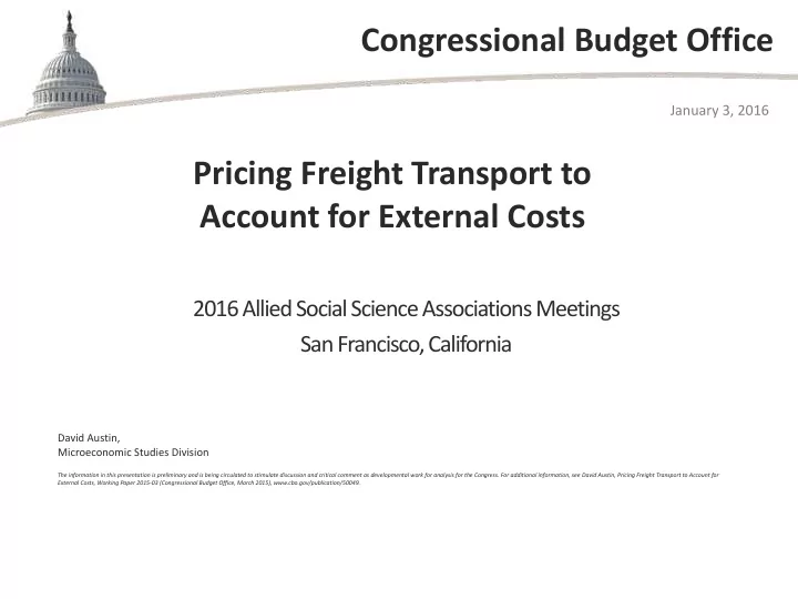 congressional budget office