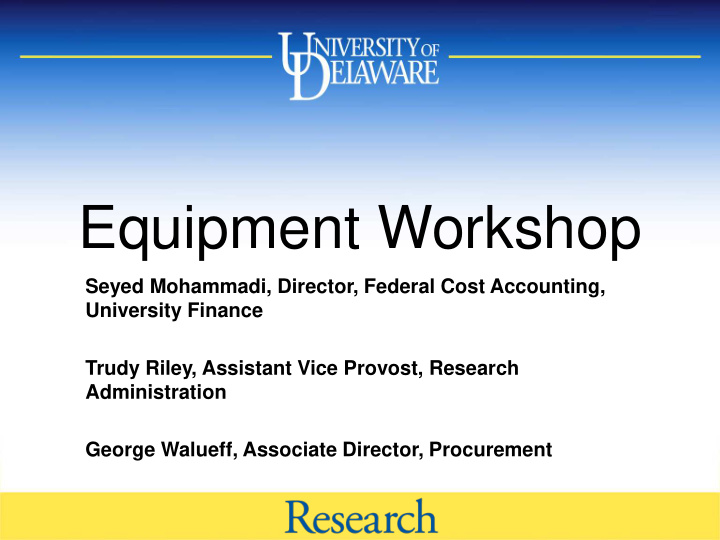 equipment workshop
