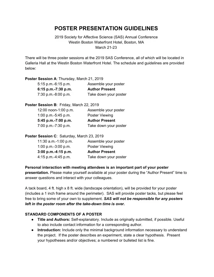 poster presentation guidelines