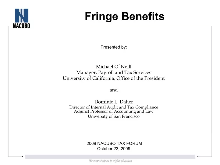 fringe benefits