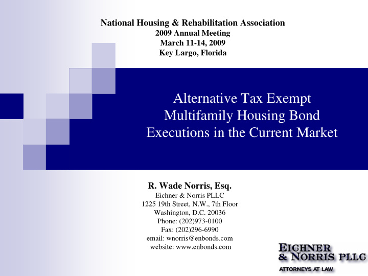 alternative tax exempt multifamily housing bond