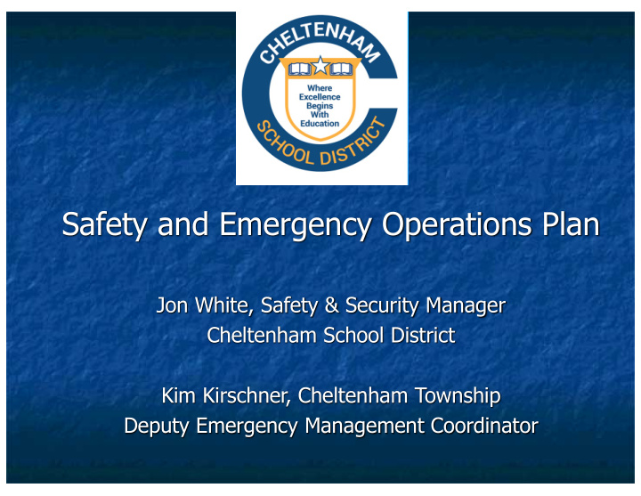 safety and emergency operations plan