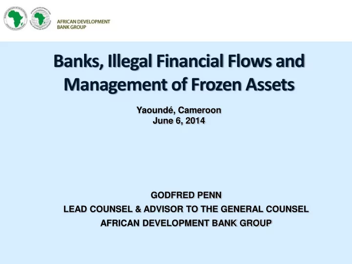 management of frozen assets
