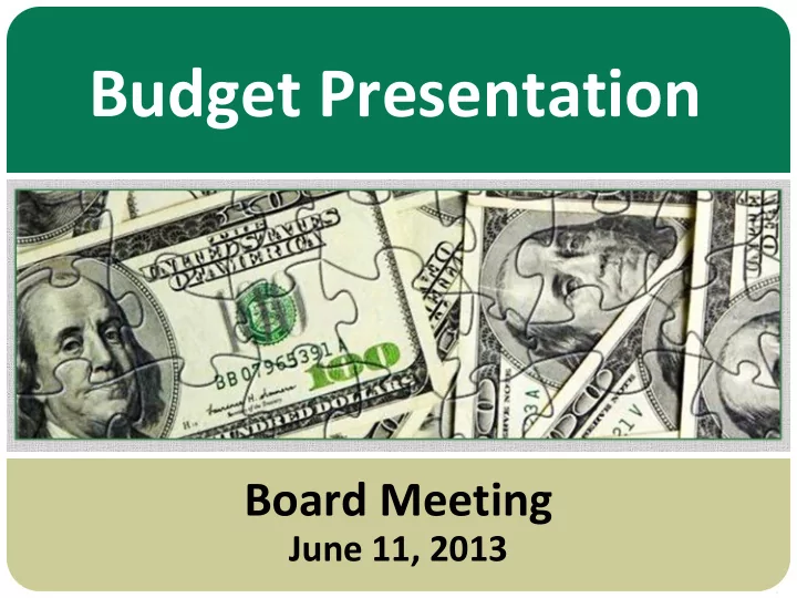 budget presentation