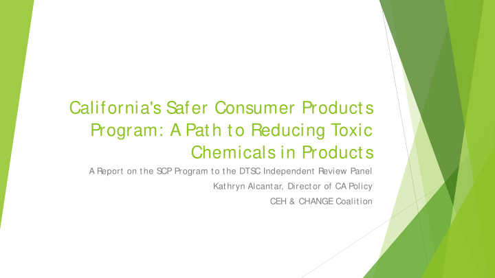 california s s afer consumer products program a path to