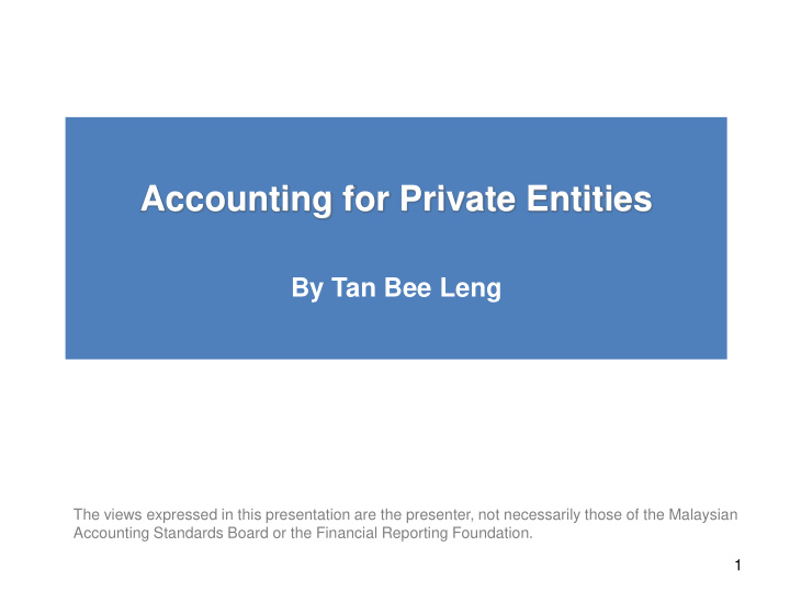 accounting for private entities