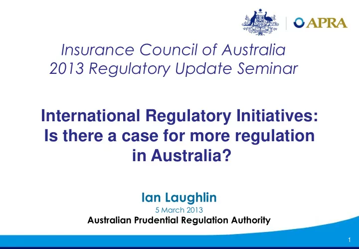 international regulatory initiatives