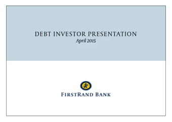 DEBT INVESTOR PRESENTATION  April 2015  Important notice  By electing to view this internet
