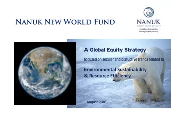 A Glo  lobal  l Equit  ity  y Str  trategy  egy  focu  cuse  sed on se  secu  cular  lar and