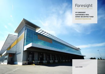 ESTATE SECURITIES FUND  INVESTOR PRESENTATION  June 2020  Table of Contents  1  Introduction to