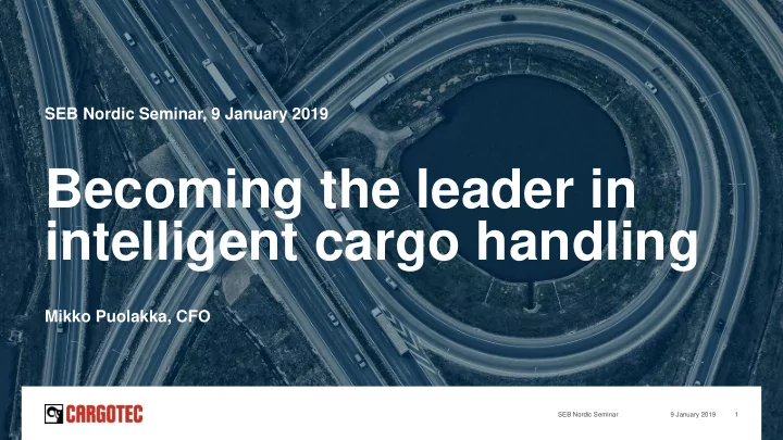 intelligent cargo handling