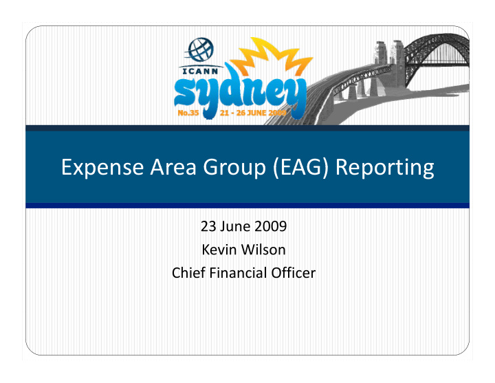 expense area group eag reporting expense area group eag