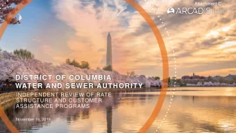 DISTRICT OF COLUMBIA  WATER AND SEWER AUTHORITY  INDEPENDENT REVIEW OF RATE  STRUCTURE AND CUSTOMER