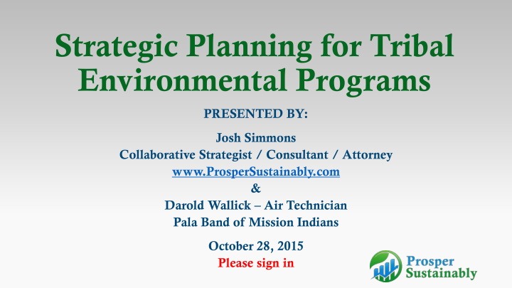 strategic planning for tribal environmental programs