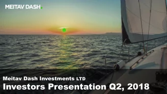 Investors Presentation Q2, 2018  I.D. Meitav Dash  Total  Bond  Shareholders    Assets Under