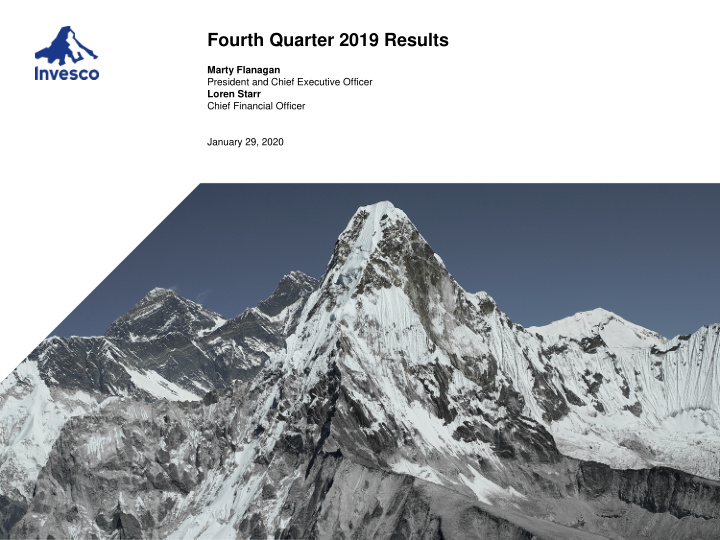 fourth quarter 2019 results