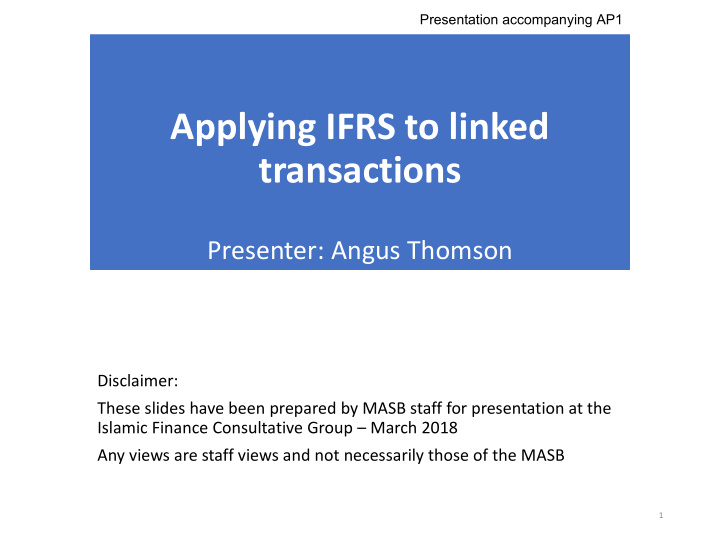 applying ifrs to linked