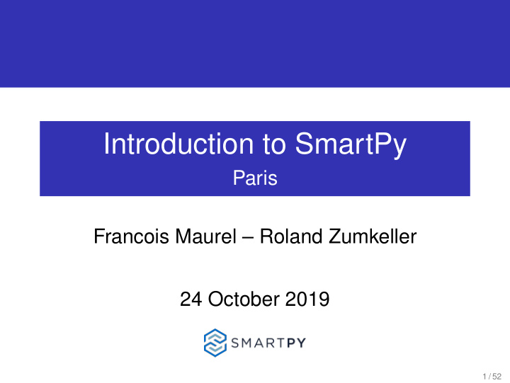 introduction to smartpy