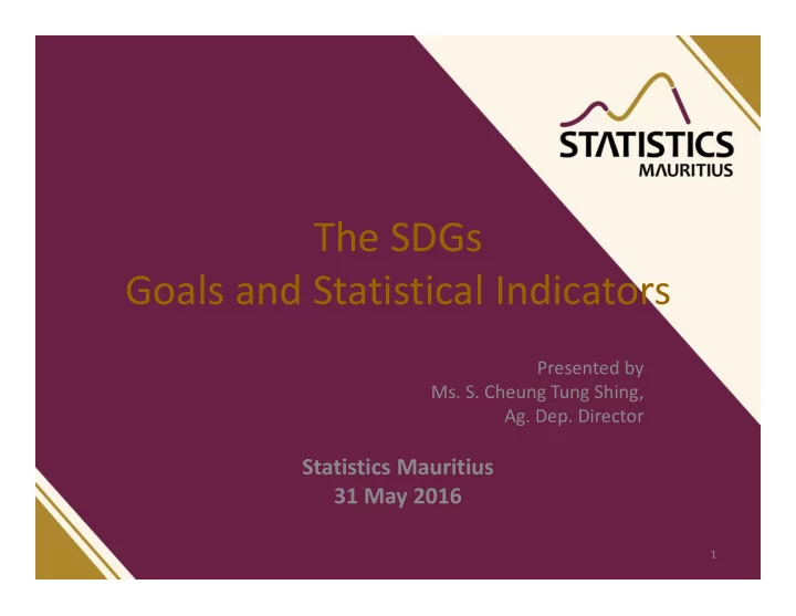 the sdgs goals and statistical indicators