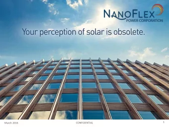 1  CONFIDENTIAL  March 2016  FORWARD LOOKING STATEMENTS  This presentation may contain