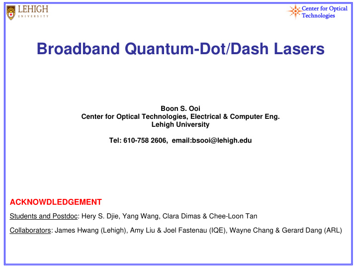 broadband quantum dot dash lasers