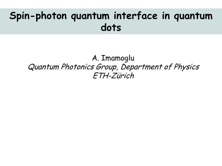 spin photon quantum interface in quantum dots