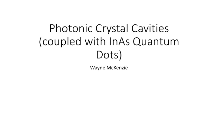photonic crystal cavities
