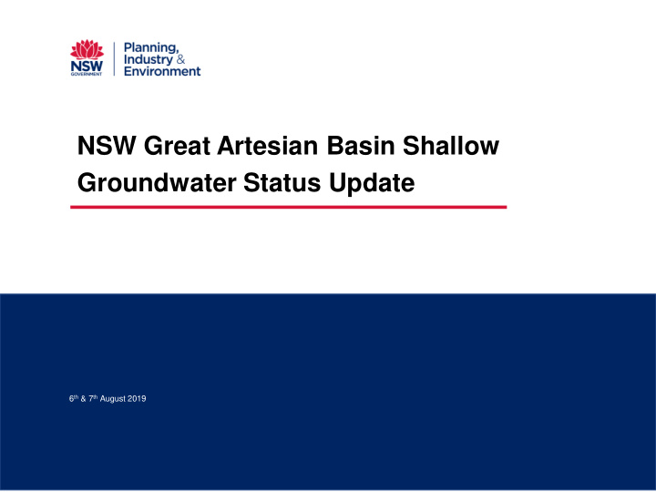 nsw great artesian basin shallow