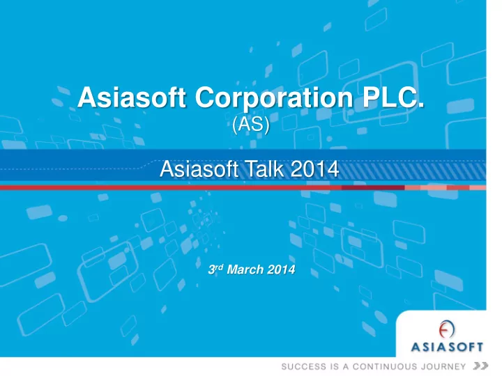 asiasoft corporation plc