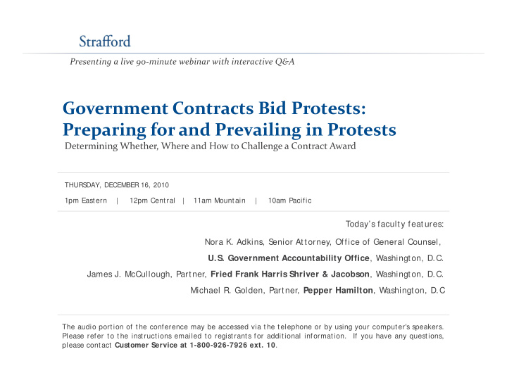 government contracts bid protests preparing for and