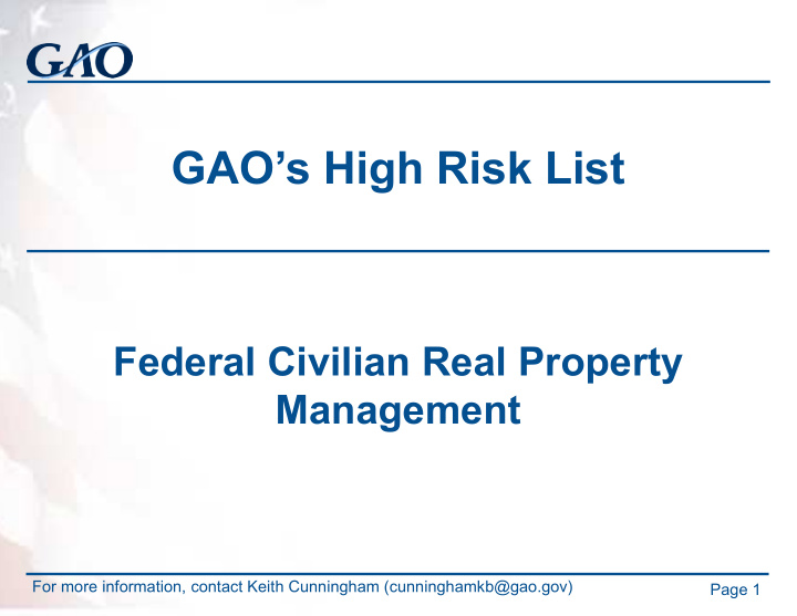 gao s high risk list