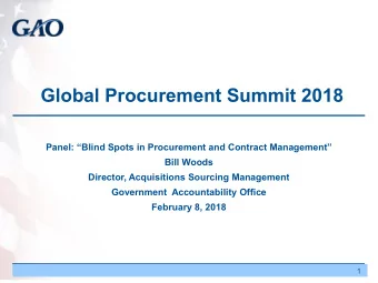 Global Procurement Summit 2018 Panel: Blind Spots in Procurement and Contract Management