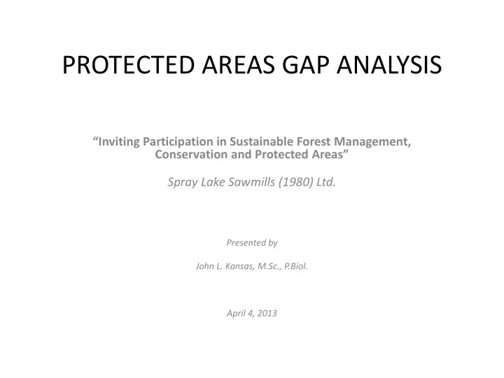 inviting participation in sustainable forest management