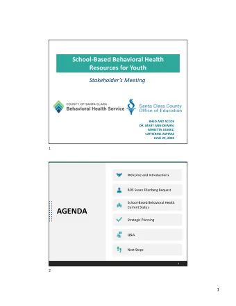 AGENDA  Strategic Planning  Q&amp;A  Next Steps  2  2  1  GOALS OF THE STAKEHOLDERS MEETING