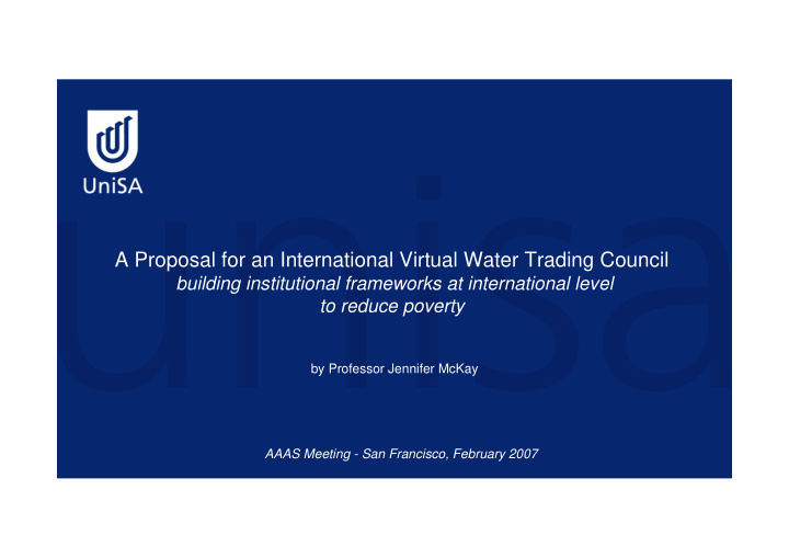 a proposal for an international virtual water trading