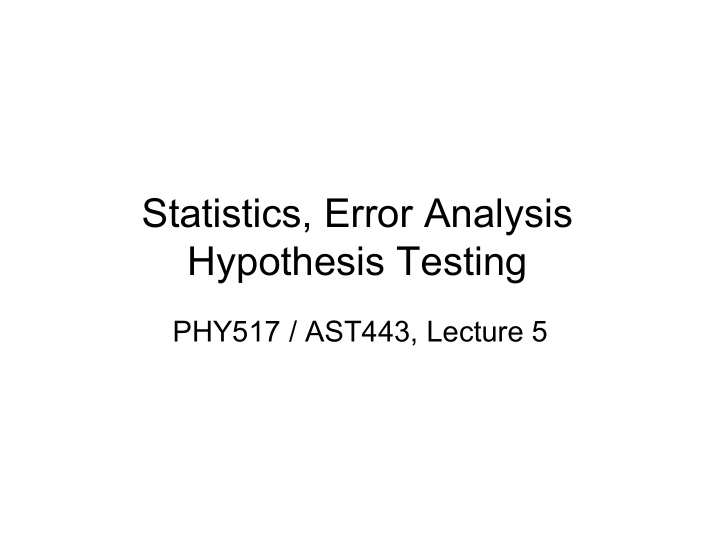 statistics error analysis hypothesis testing