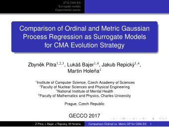Comparison of Ordinal and Metric Gaussian  Process Regression as Surrogate Models  for CMA