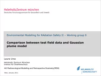 Comparison between test field data and Gaussian  plume model  Laura Urso  Helmholtz Zentrum