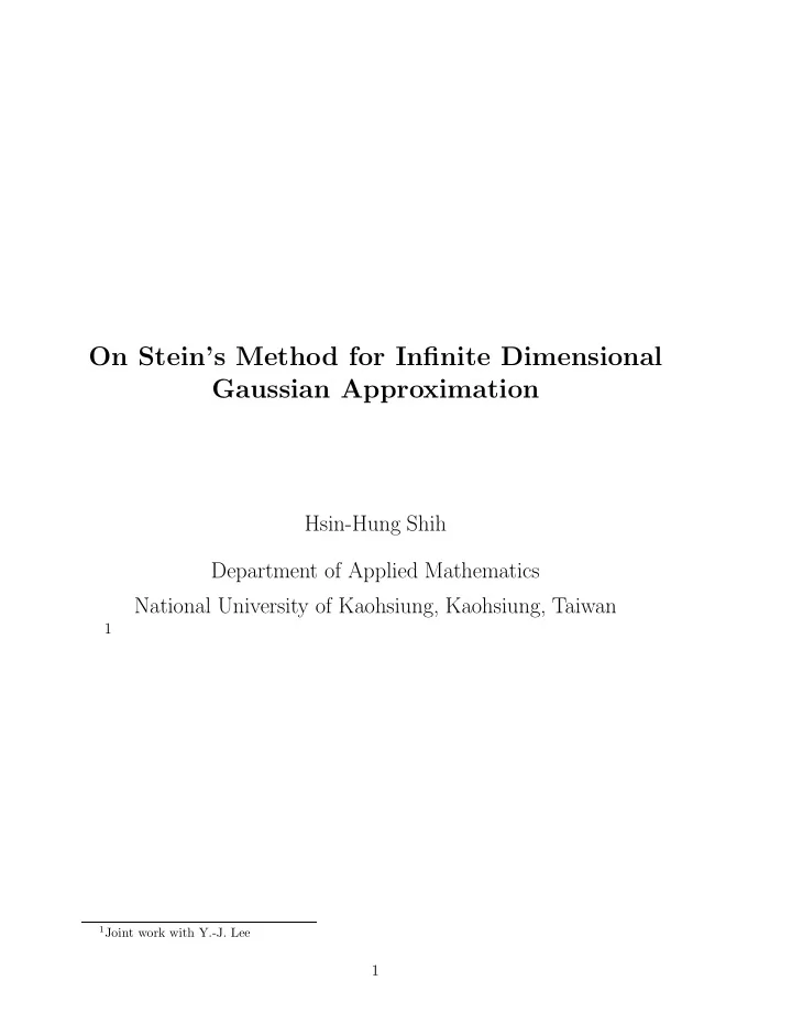 on stein s method for infinite dimensional gaussian