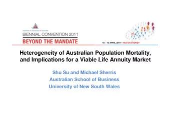 Heterogeneity of Australian Population Mortality,  and Implications for a Viable Life Annuity