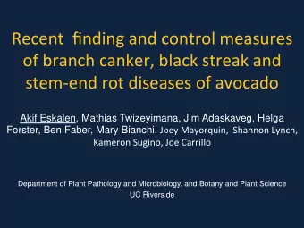 Recent    finding  and  control  measures    of  branch  canker,  black