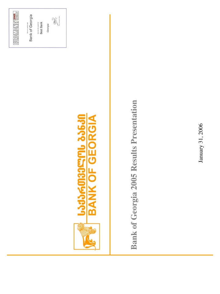 bank of georgia 2005 results presentation