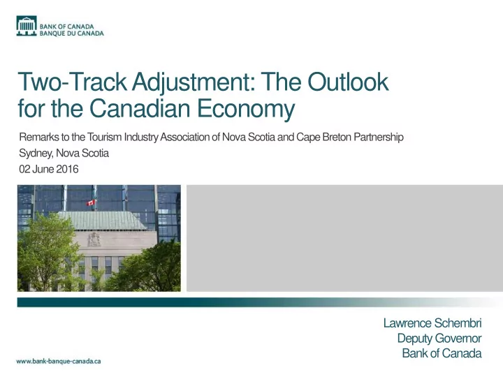 for the canadian economy