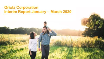 Oriola Corporation  Interim Report January  March 2020  Q1 2020 highlights    Strong