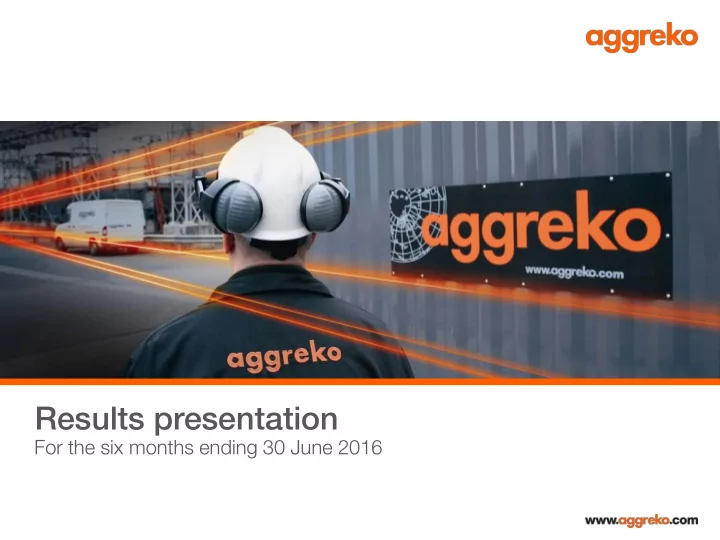 results presentation