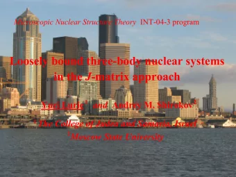 Loosely bound three-body nuclear systems in the J -matrix approach  1  2  Yuri Lurie and Andrey M.